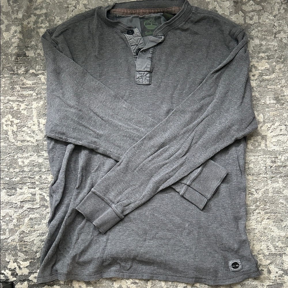 Timberland Men's Charcoal Long Sleeve Henley